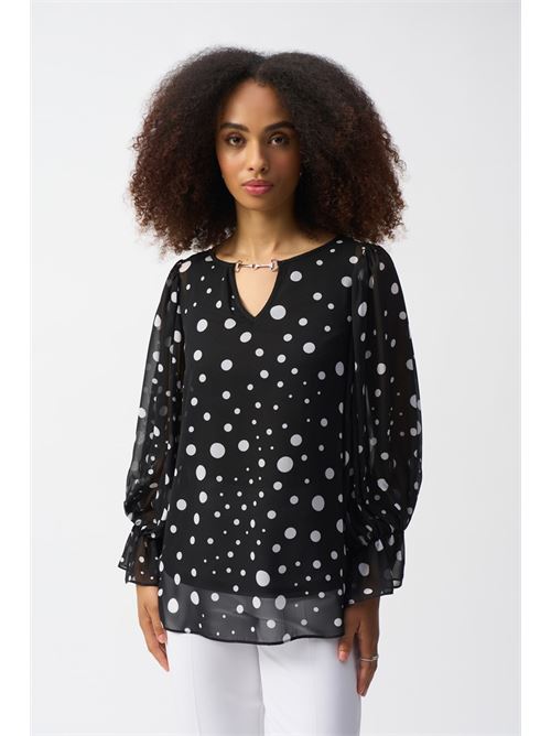 Top squadrato con stampa a pois in chiffon JOSEPH RIBKOFF | 251277110110